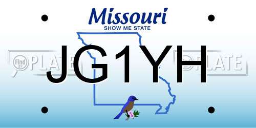 JG1YH Missouri License Plate