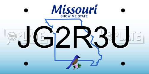 JG2R3U Missouri License Plate