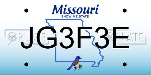 JG3F3E Missouri License Plate