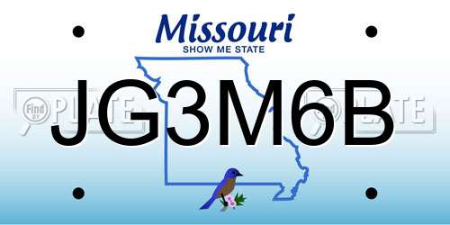 JG3M6B Missouri License Plate