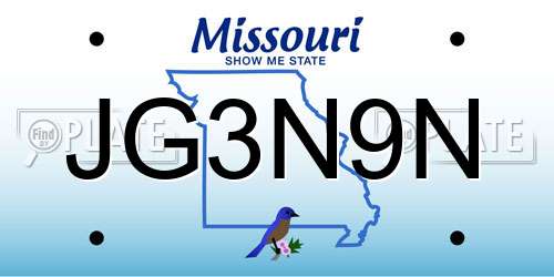JG3N9N Missouri License Plate