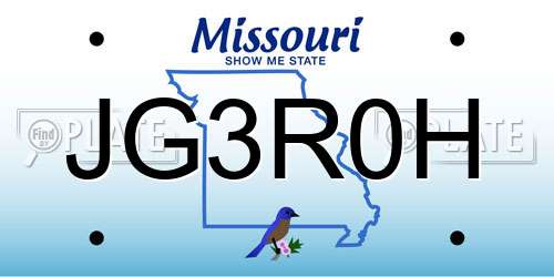 JG3R0H Missouri License Plate