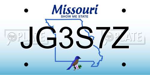 JG3S7Z Missouri License Plate