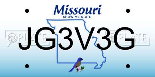 JG3V3G Missouri License Plate