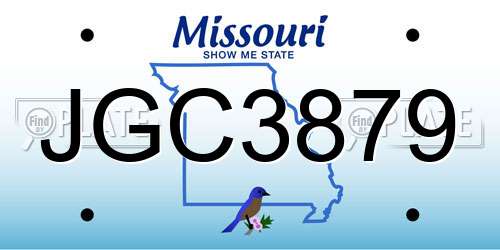JGC3879 Missouri License Plate