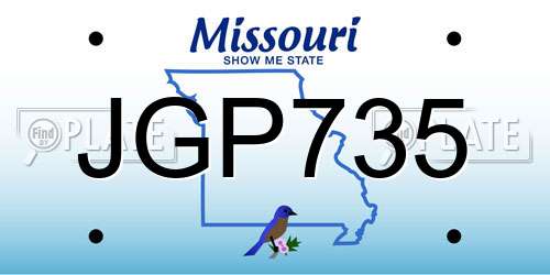 JGP735 Missouri License Plate