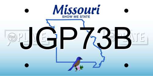 JGP73B Missouri License Plate