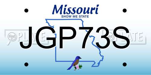 JGP73S Missouri License Plate