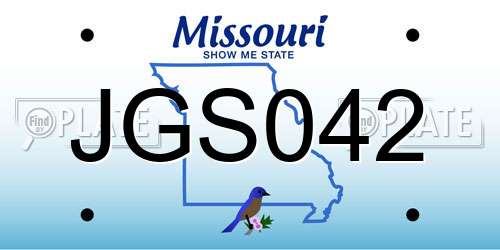 JGS042 Missouri License Plate