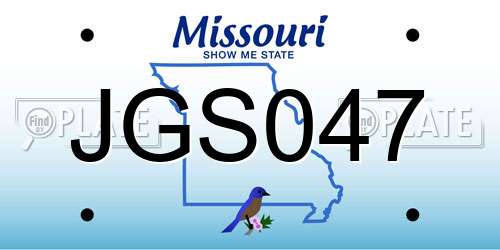 JGS047 Missouri License Plate