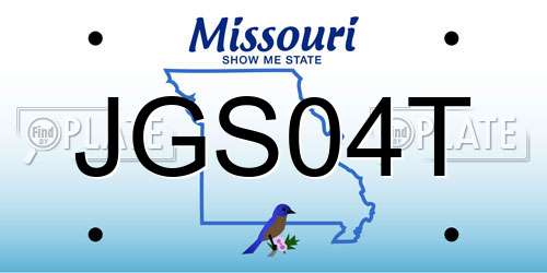 JGS04T Missouri License Plate