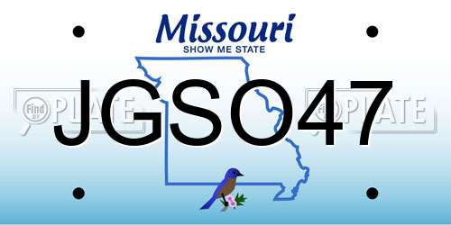 JGSO47 Missouri License Plate
