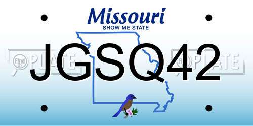 JGSQ42 Missouri License Plate