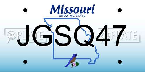 JGSQ47 Missouri License Plate