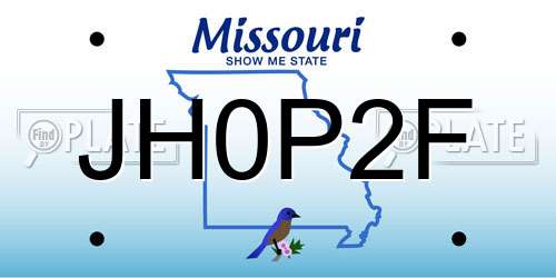 JH0P2F Missouri License Plate