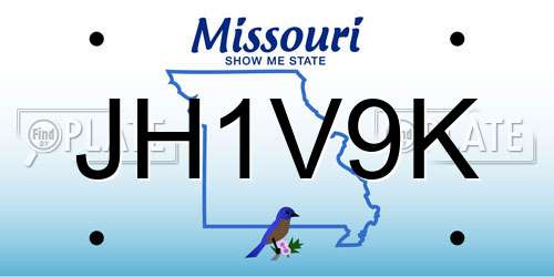 JH1V9K Missouri License Plate