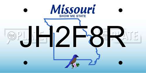 JH2F8R Missouri License Plate