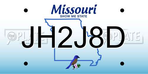 JH2J8D Missouri License Plate