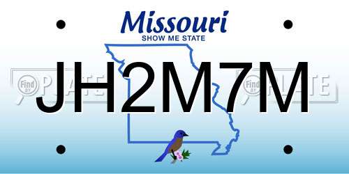 JH2M7M Missouri License Plate