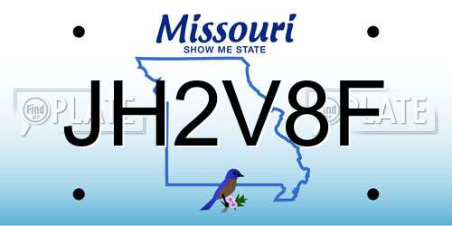 JH2V8F Missouri License Plate