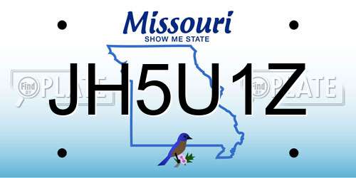 JH5U1Z Missouri License Plate