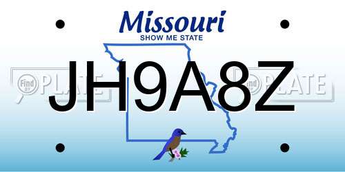 JH9A8Z Missouri License Plate
