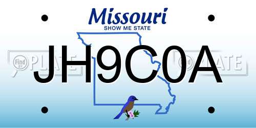 JH9C0A Missouri License Plate