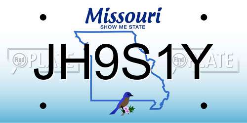 JH9S1Y Missouri License Plate