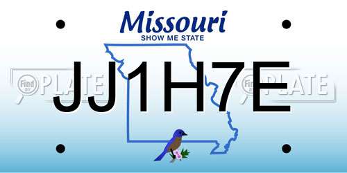 JJ1H7E Missouri License Plate