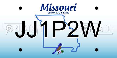 JJ1P2W Missouri License Plate