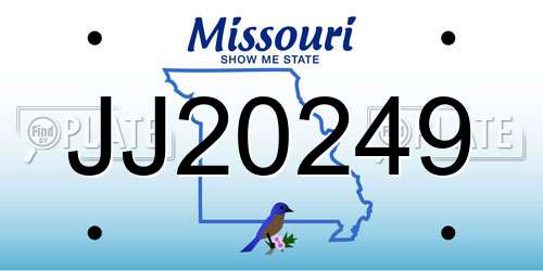 JJ20249 Missouri License Plate