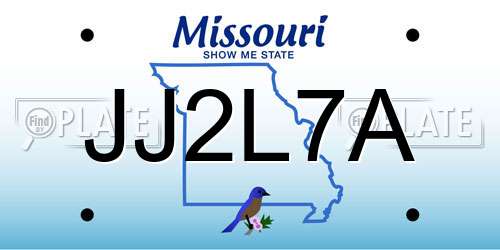 JJ2L7A Missouri License Plate