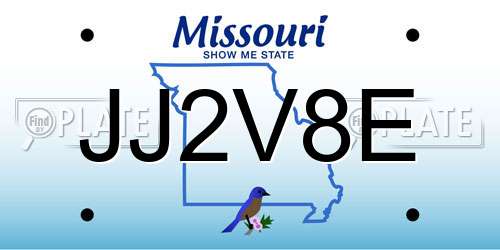 JJ2V8E Missouri License Plate