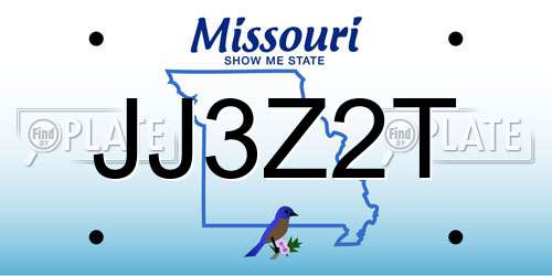 JJ3Z2T Missouri License Plate