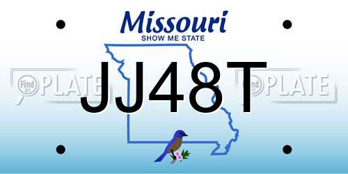 JJ48T Missouri License Plate