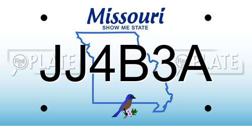 JJ4B3A Missouri License Plate