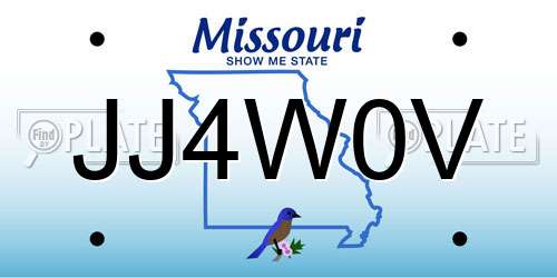 JJ4W0V Missouri License Plate