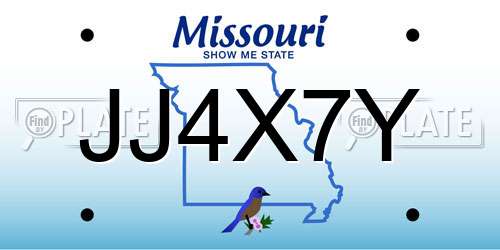 JJ4X7Y Missouri License Plate