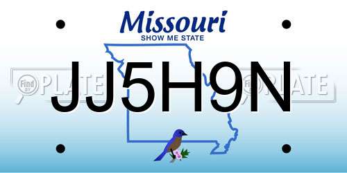 JJ5H9N Missouri License Plate