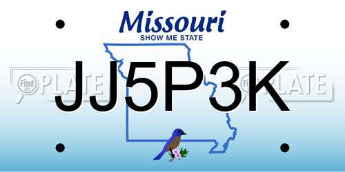 JJ5P3K Missouri License Plate