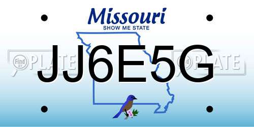 JJ6E5G Missouri License Plate