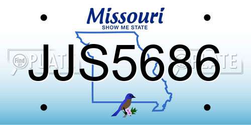 JJS5686 Missouri License Plate