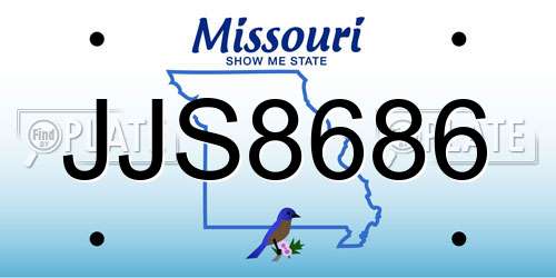 JJS8686 Missouri License Plate