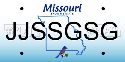 JJSSGSG Missouri License Plate