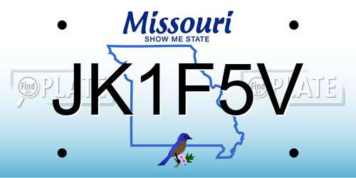 JK1F5V Missouri License Plate