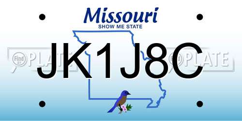 JK1J8C Missouri License Plate