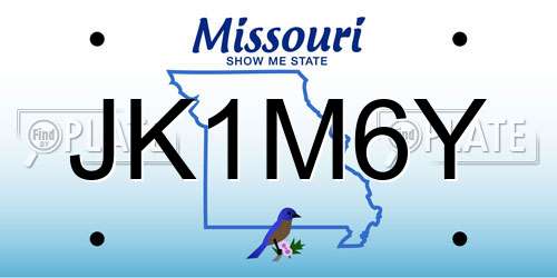 JK1M6Y Missouri License Plate