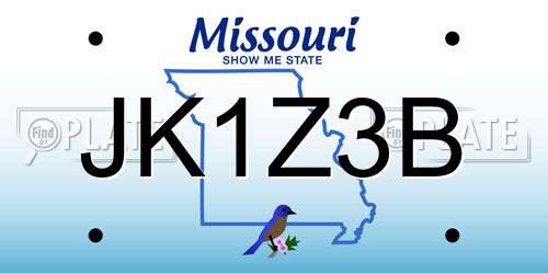 JK1Z3B Missouri License Plate