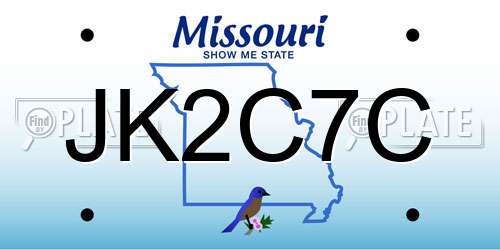 JK2C7C Missouri License Plate