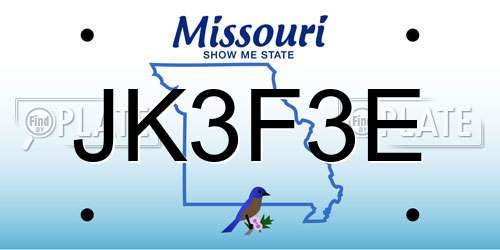 JK3F3E Missouri License Plate
